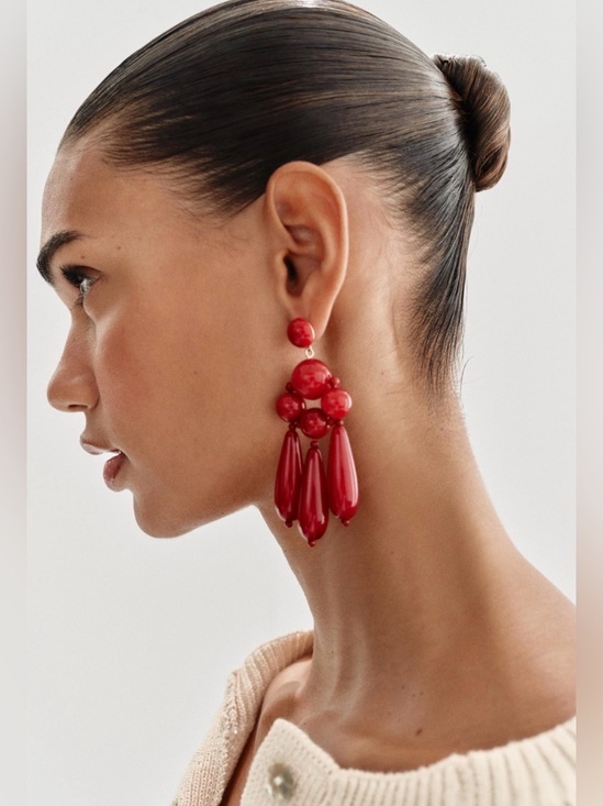 Zara Jewelry - 🔥🔥🔥Zara Red Statement Drop Earrings